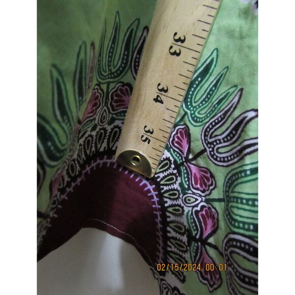 RAINBOW WOMEN'S BOHO WRAP SKIRT MAXI COTTON LIME GREEN PURPLE SIDE POCKETS BEACH - Picture 5 of 11